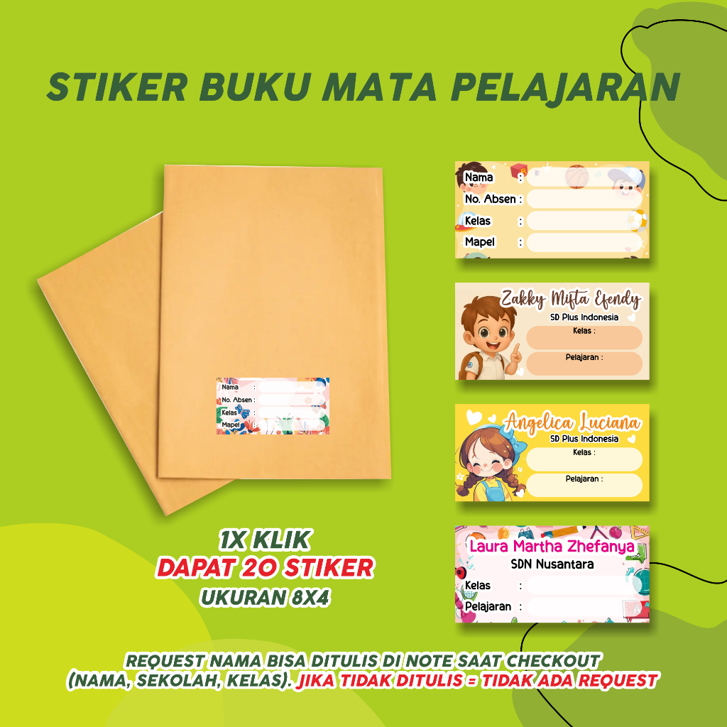

(20PCS) STIKER BUKU MATA PELAJARAN ANAK SEKOLAH KODE SMP/ STIKER SAMPUL BUKU/ STIKER NAMA SEKOLAH
