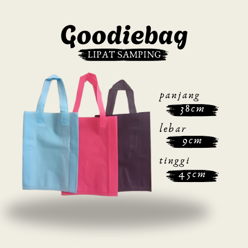 

Tas Spunbond 38x45 Handle Goodie Bag Tas Belanja / Tas souvenir isi 12pcs