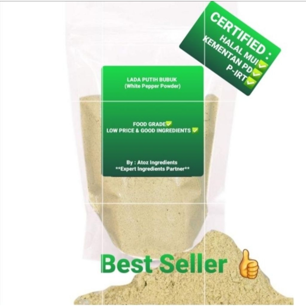 

Pure White Pepper Powder 50gram / Merica Bubuk / Lada Putih Bubuk Murni 50gram