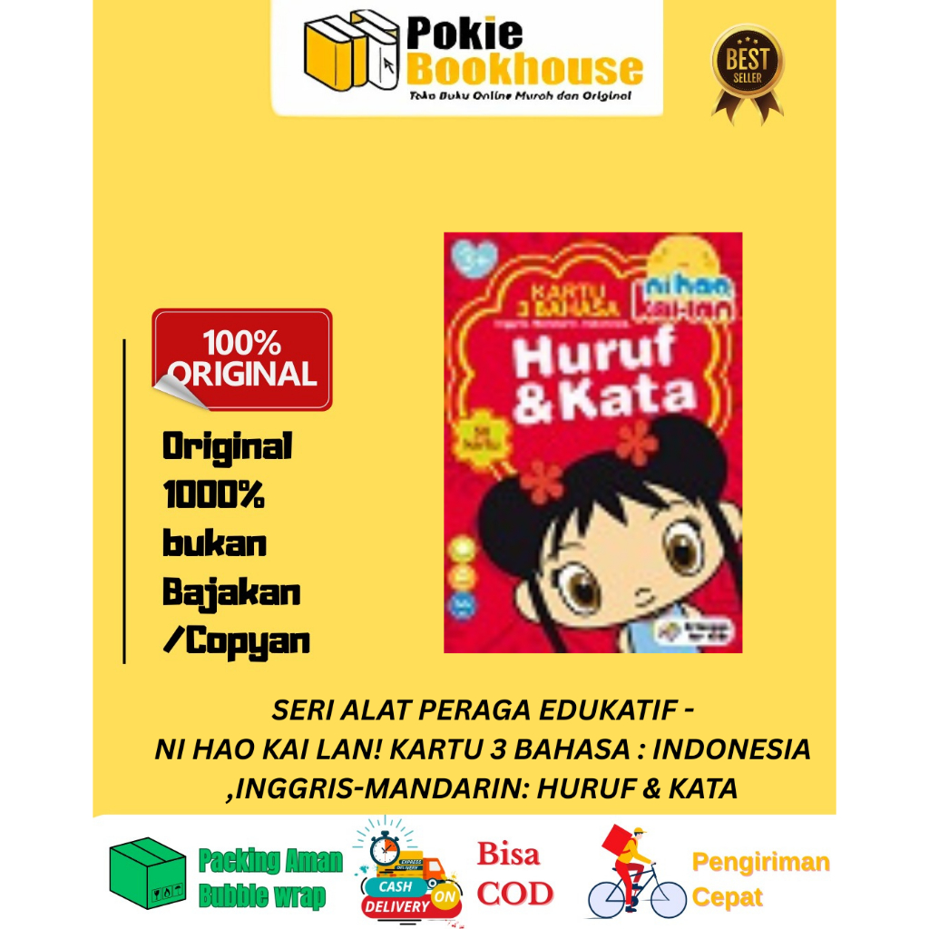 BEST SELLER NI HAO KAI LAN KKARTU 3 BAHASA : INDONESIA, INGGRIS-MANDARIN: HURUF & KATA - ERLANGGA FO
