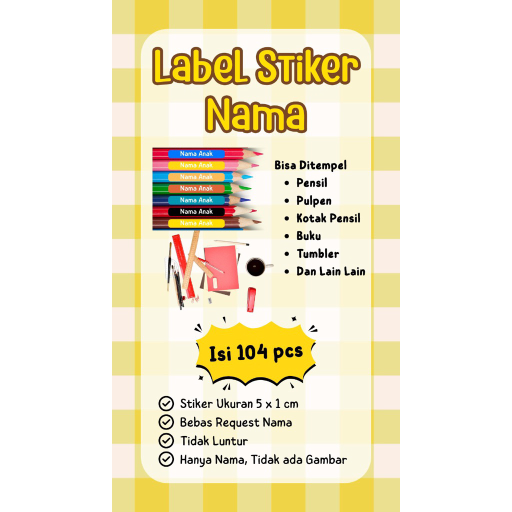 

Label stiker nama