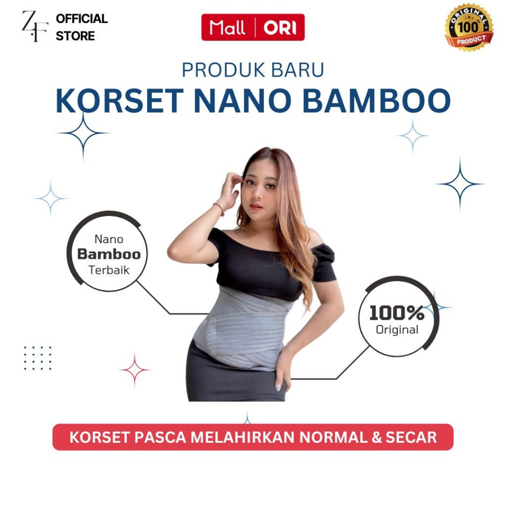 QH Korset Pelangsing Pasca Melahirkan Nano Bamboo Nano Bamboo Keraton ORIGINAL Bukan Mamaway / FAST