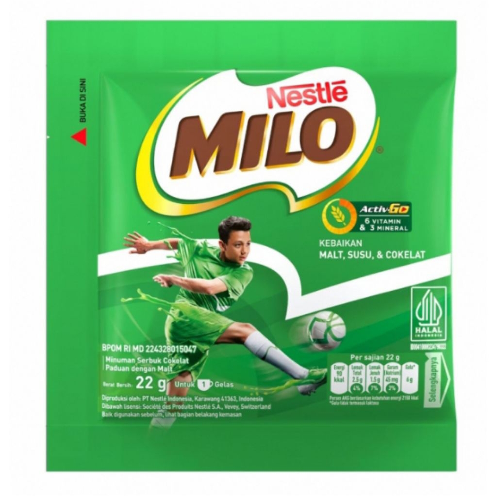

Milo sachet 1renceng isi 10 @22gr/ susu milo