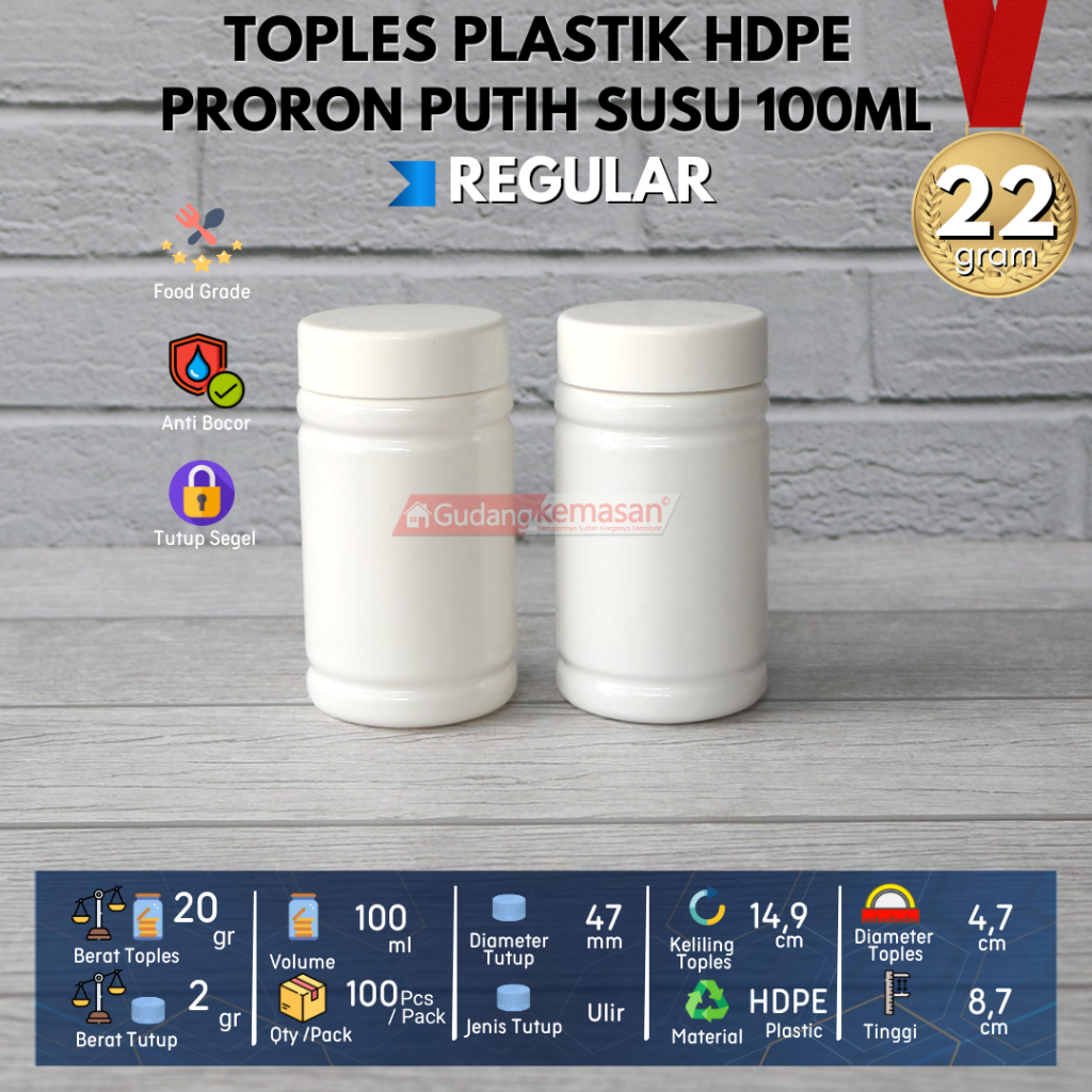 TOPLES PLASTIK 100ML PET PRORON PUTIH SUSU - FLASH