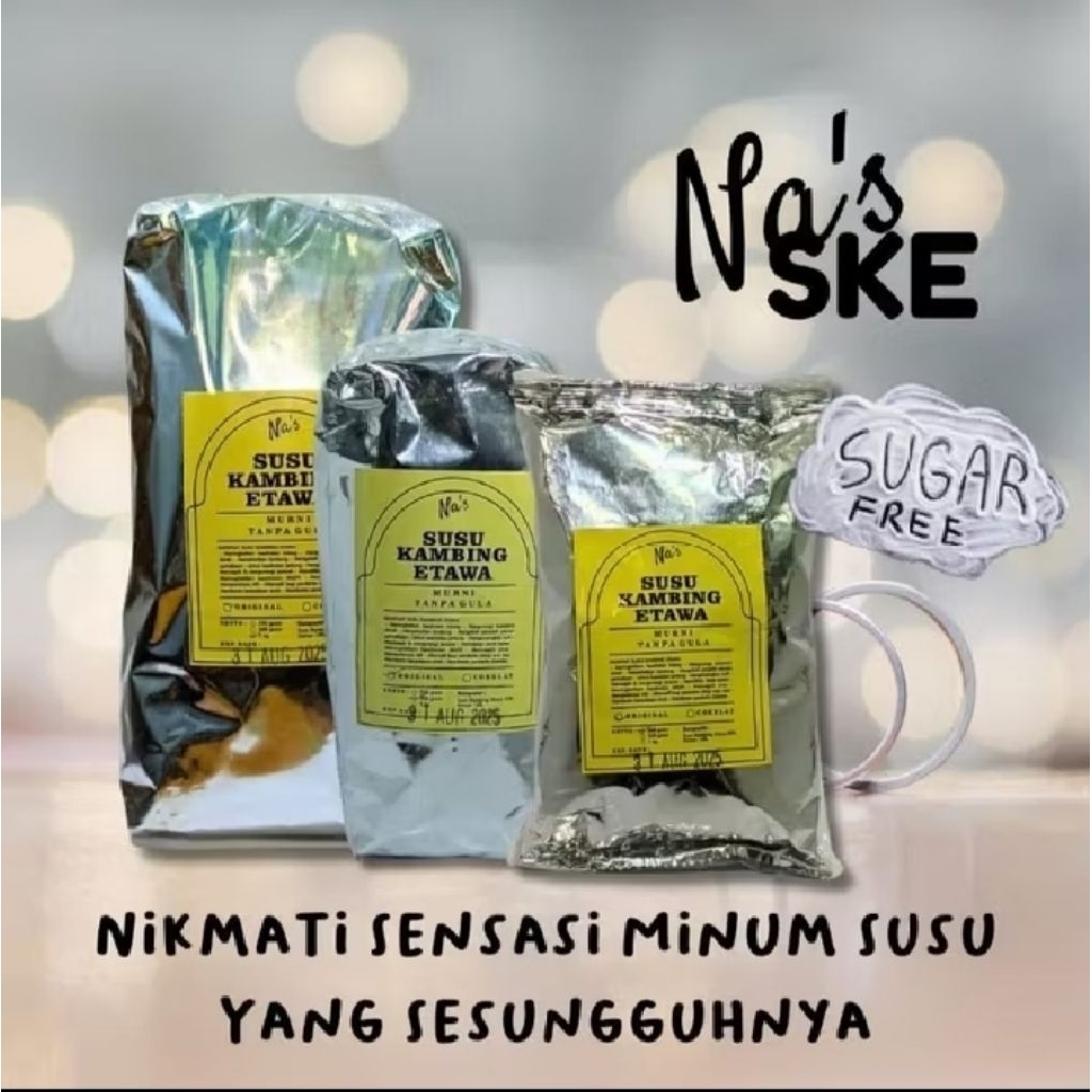 

SUSU BUBUK KAMBING ETAWA NA'S TANPA GULA. 90%SUSU 10%KRIMER.