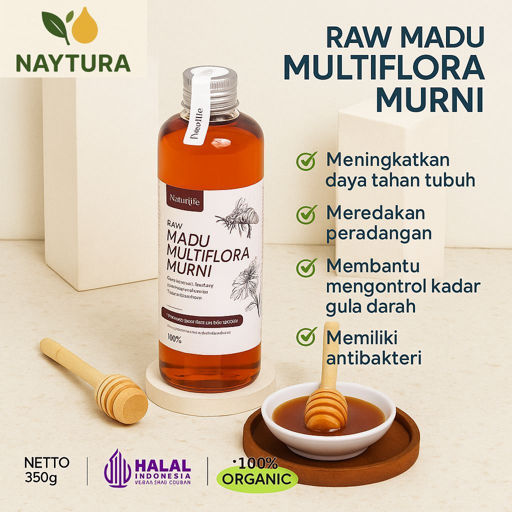 

Naytura-Madu Multiflora Super Asli 350gram,650 gram,1000g Original Tanpa Campuran Apapun RAW HONEY Minuman Herbal Kesehatan Madu multiflora Untuk Kesehatan