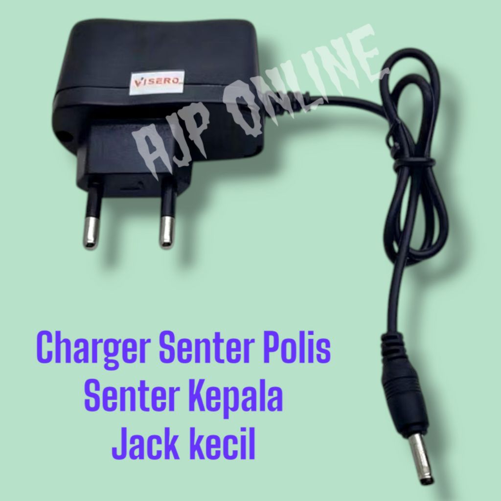 Charger Senter Kepala Charger senter Polisi jack kecil charger senter angka 8