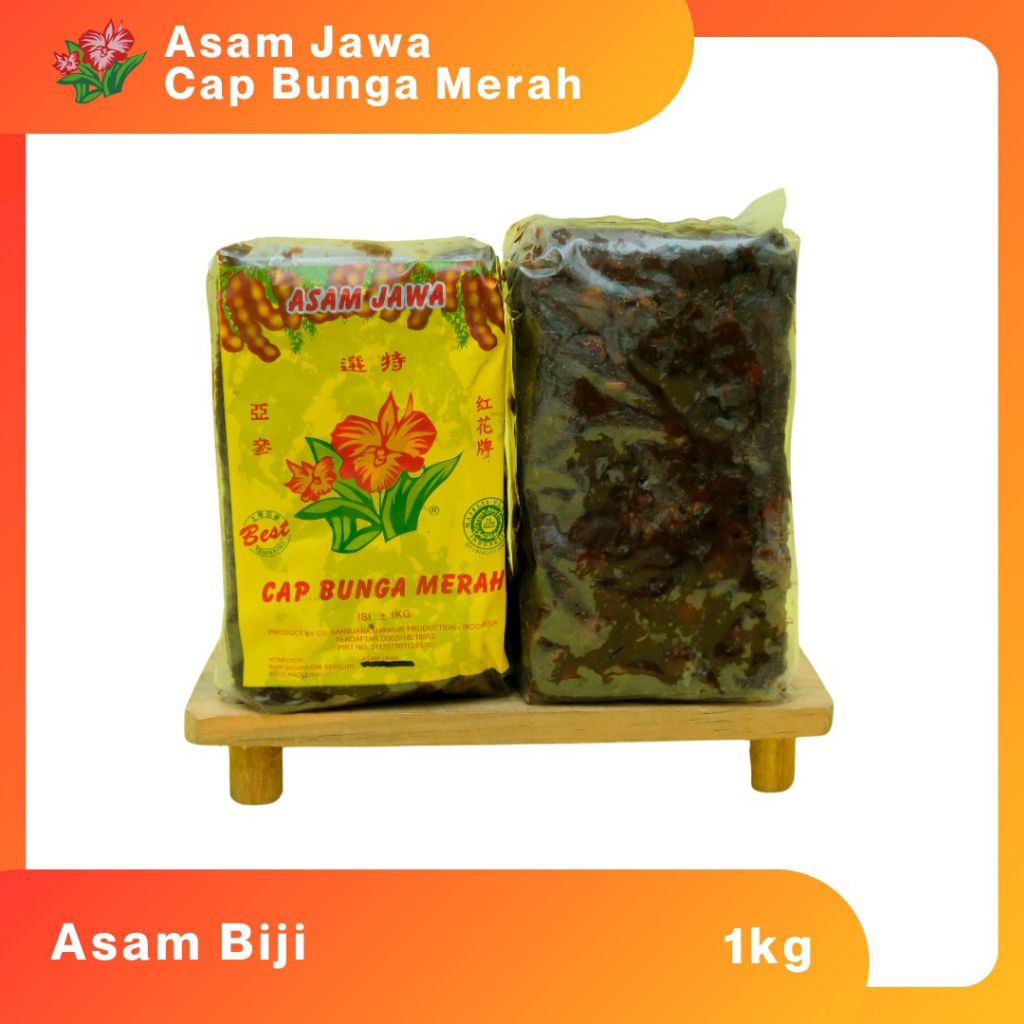 

Asam Jawa Biji Cap Bunga Merah Kemasan 1kg