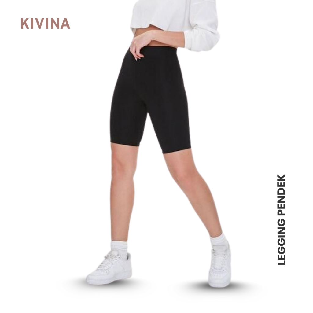Kivina - Legging Kaos Rayon Wanita 7/8 Tebal
