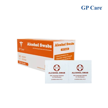 GP Care Alcohol Swab 70% Isopropyl + 2% Chlorhexidine