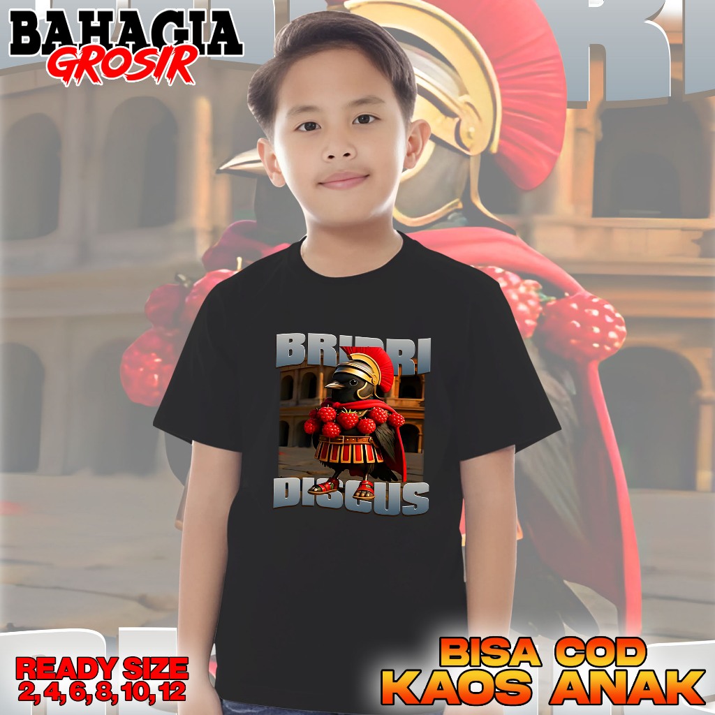 Kaos Anomali Bri Bri Discus/ Baju Anak Distro Anomali Unisex/ Atasan Katun Anak Lengan Pendek Anomal