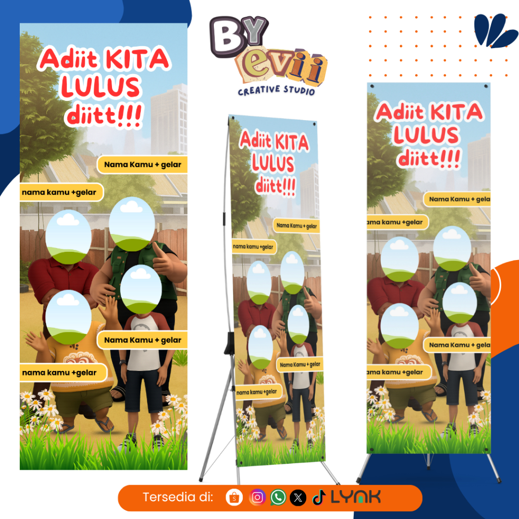 BANNER WISUDA MURAH ADIT SOPO JAWO | DESAIN BANNER SIDANG KEKINIAN | X BANNER | BANNER SEMHAS