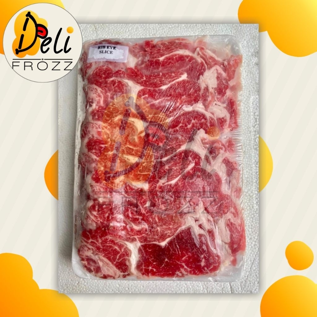 

Ribeye Slice Beef Ausi | Daging Sapi Import Iris Tipis Sukiyaki Barbeque Shabu | 500 gr