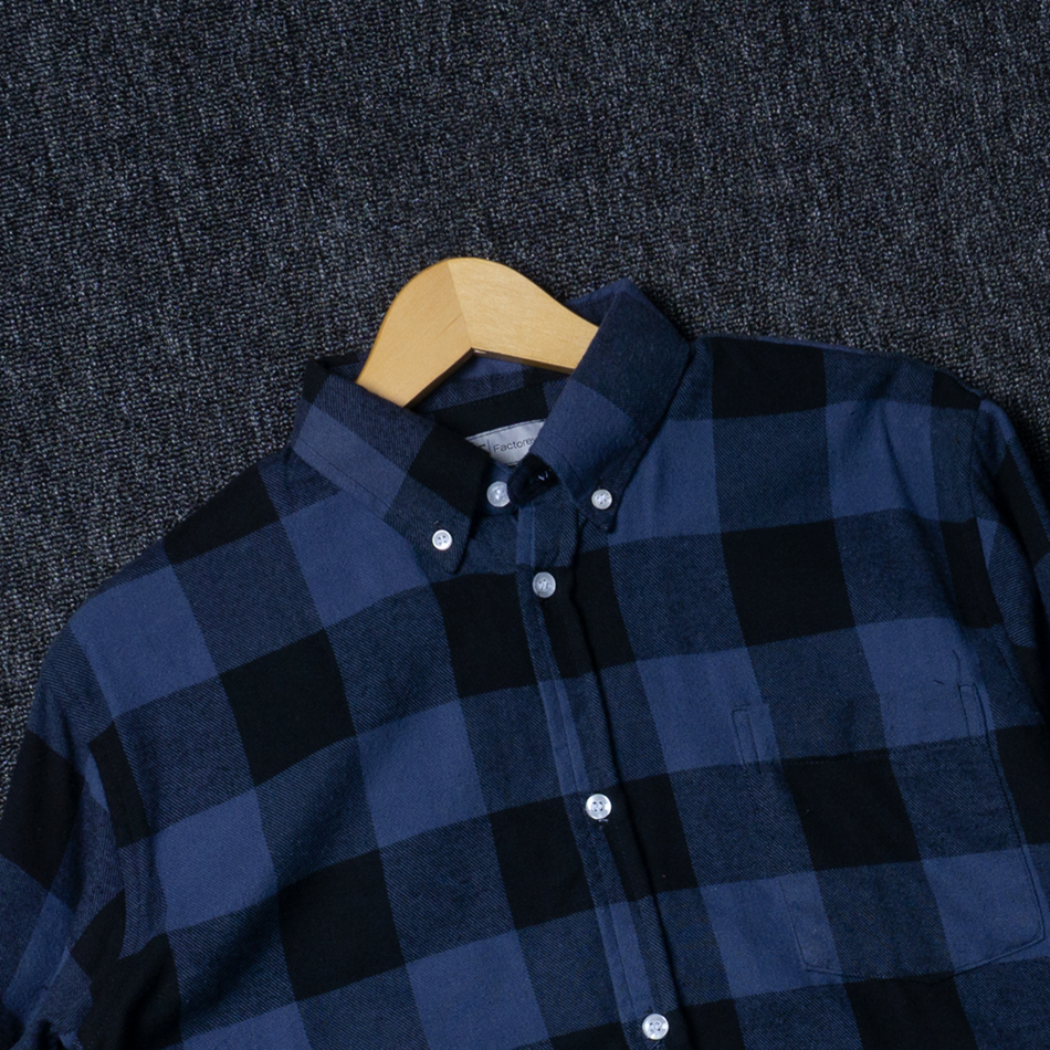 REEVANT Kemeja Flannel One Pocket Lengan Panjang Big Size Jumbo M L XL 2XL 3XL 4XL 5XL