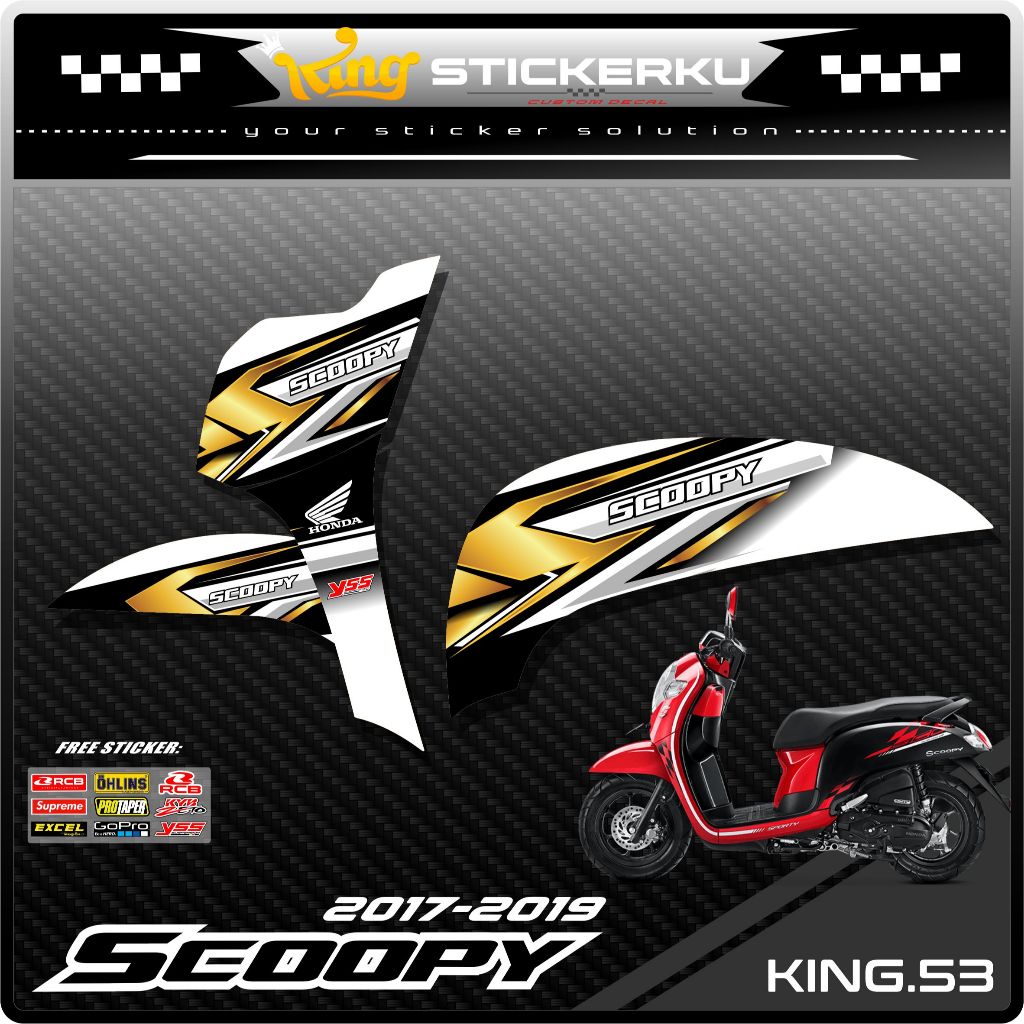 (COD) Stiker Scoopy New 2017/2020 Decal Striping Standar Scoopy New Premium Racing. KS.053