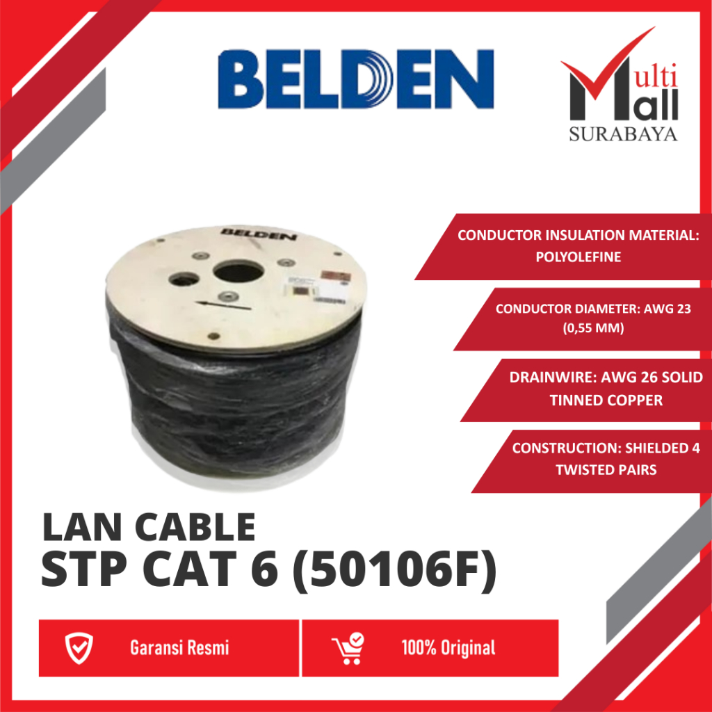 Belden STP Cable CAT 6 Cat6 Kabel LAN 50106F 50106 F 305m Outdoor