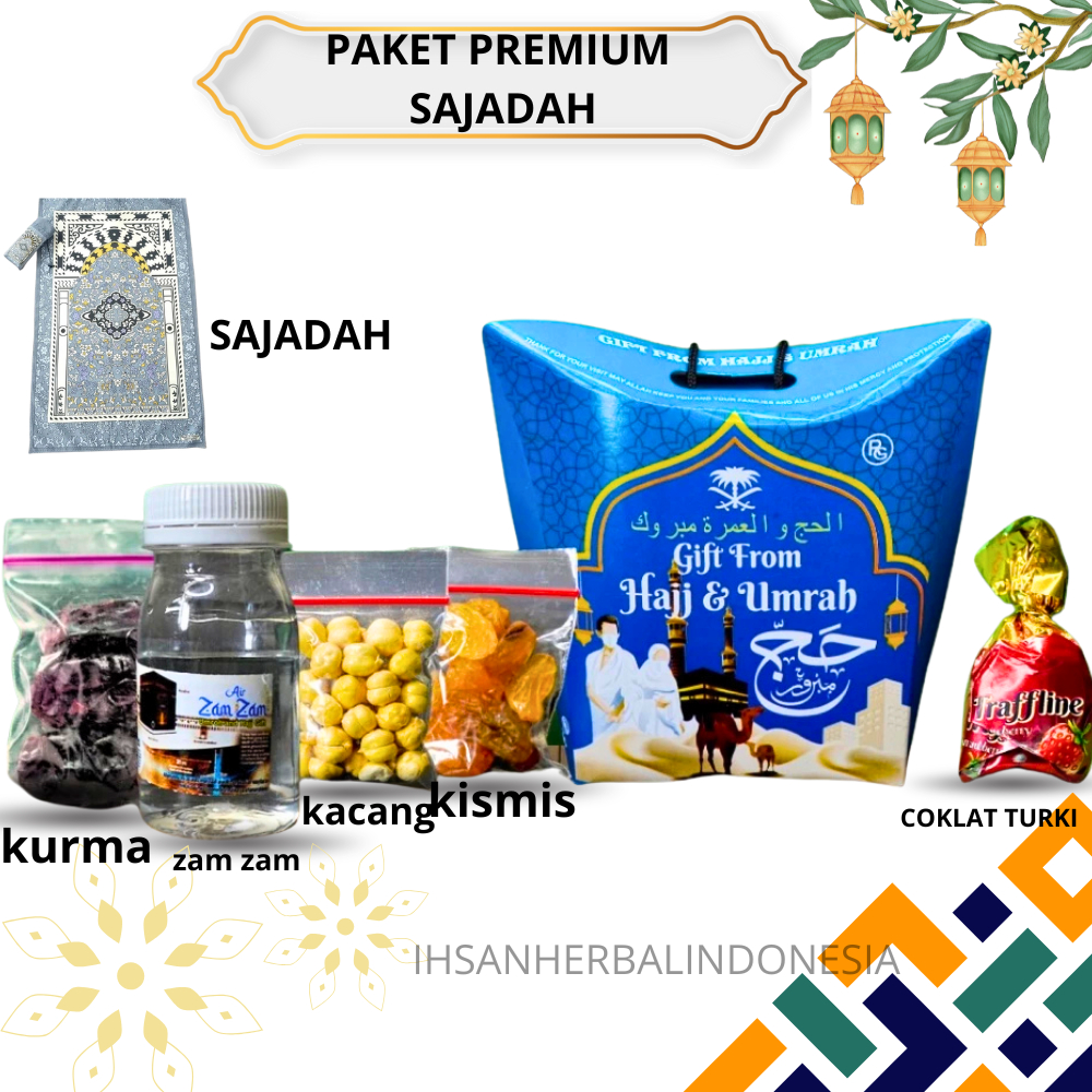 

OLEH OLEH HAJI DAN UMROH SAJADAH kurma coklat zam zam kismis git haji umroh premium