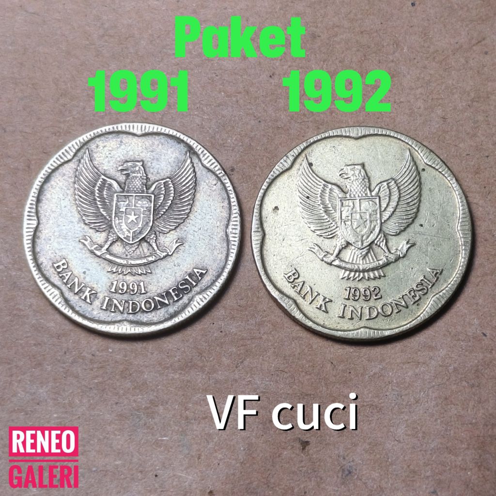 VF Paket 2 Variasi b500 Melati Besar koin asli tahun 1991 1992 Uang kuno logam original Indonesia
