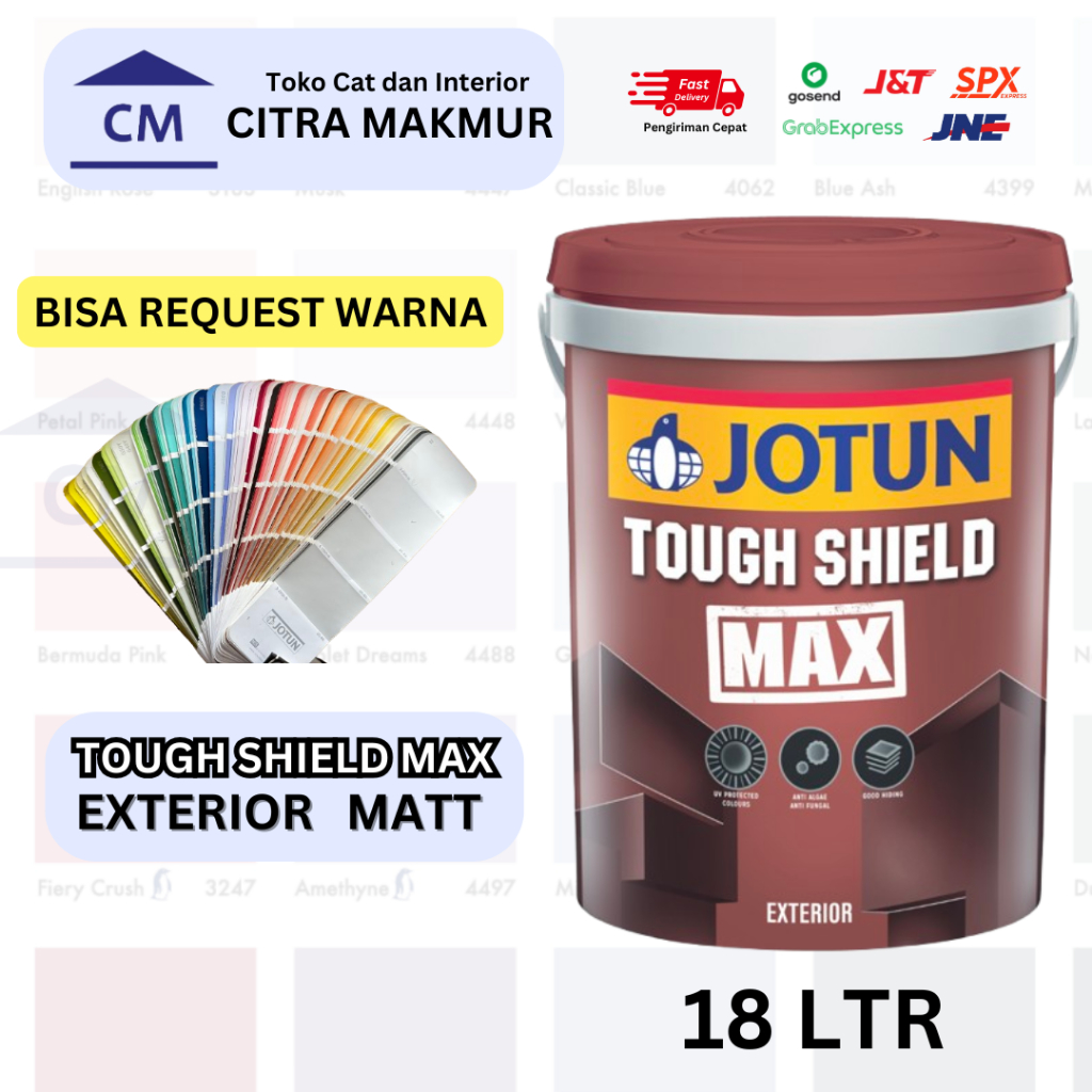 JOTUN TOUGH SHIELD Max - 18 Ltr (Bisa Request Warna & Custom Warna Cat ) CAT TEMBOK EXTERIOR JOTUN