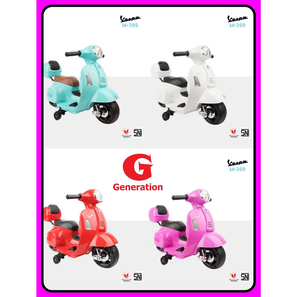Mainan Anak Motor Aki Vespa Box PMB M399 Motor Aki Anak Vespa PMB
