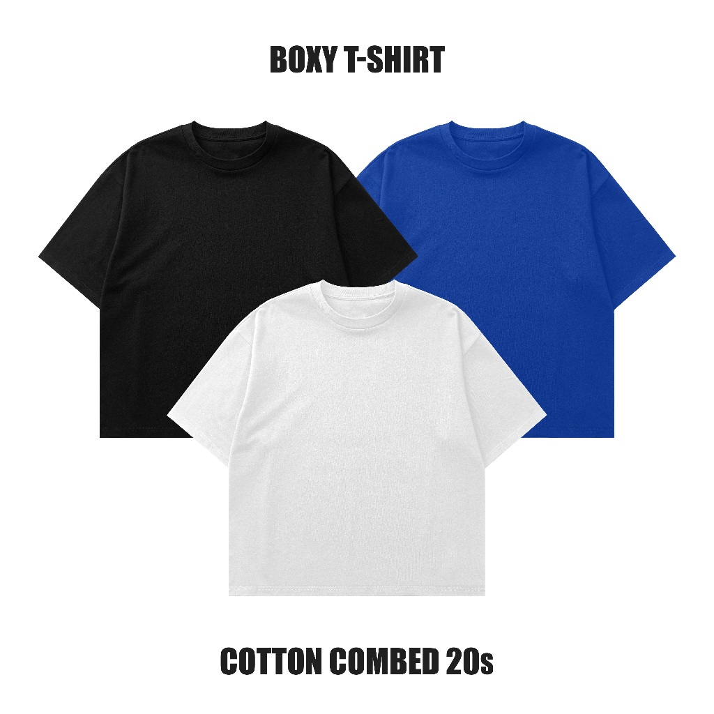 BOUSH Boxy Tshirt Polos 20s | Boxy Tee | Kaos boxy oversize cotton combed 20s | Kaos Polos | Kaos Un