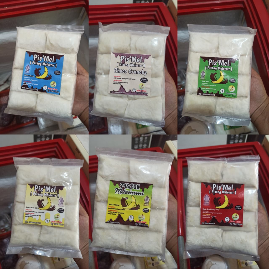 

Pisang Meler varian rasa – Pis'Mel Frozen Isi 8 | Camilan Lumer Kekinian Siap Goreng