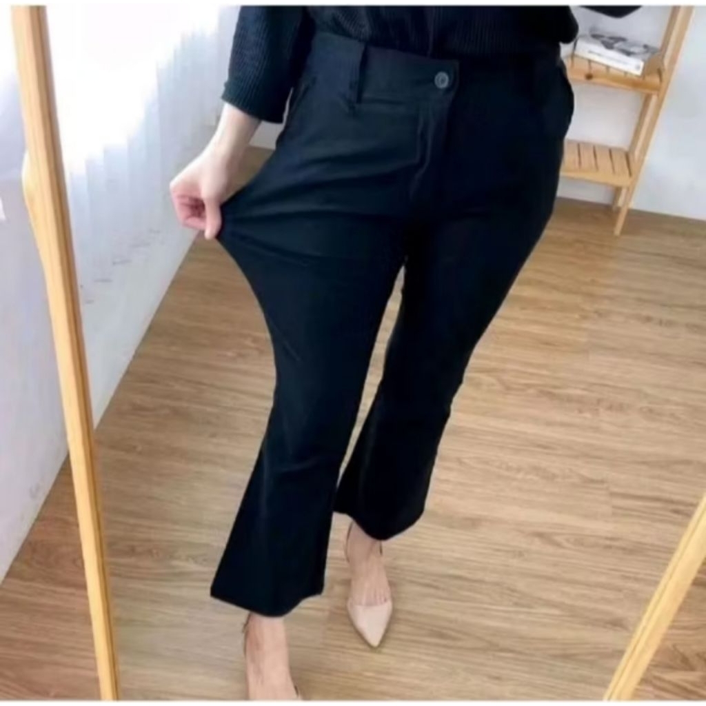 celana cutbray basic pants celana cutbray wanita katun twill combed stretch