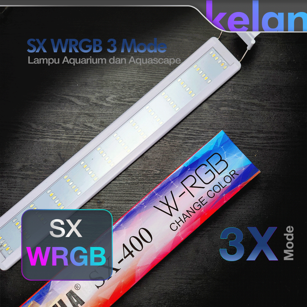 Lampu KANDILA PRO SX Series 3 Mode WRGB Lampu LED Aquarium Kandila SX 200 300 400 500 600 800 1000