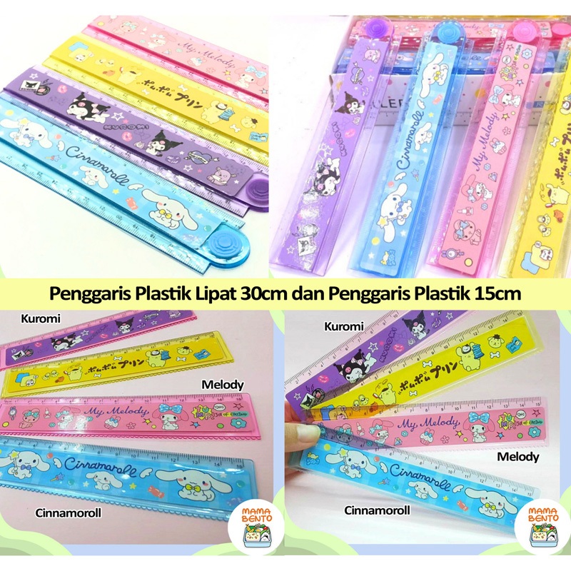 

Penggaris Sanrio 15cm dan Lipat 30cm Kuromi Cinnamoroll Melody Lucu Bahan Plastik Tebal Premium Cetakan Warna Terang Vibrant dan Bagus untuk anak sekolah PAUD Preschool TK SD