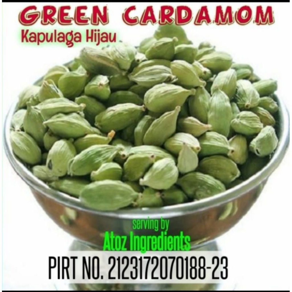 

Green Cardamon 100gram / Kapulaga Hijau / Kapulaga Sabrang India 100gram