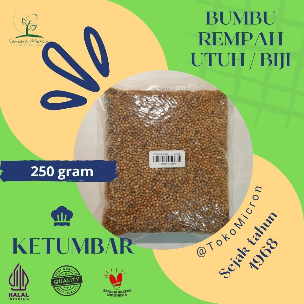 

Bumbuu Rempah Samara Micron - Ketumbar Utuh / Biji - Coriander - 250gr