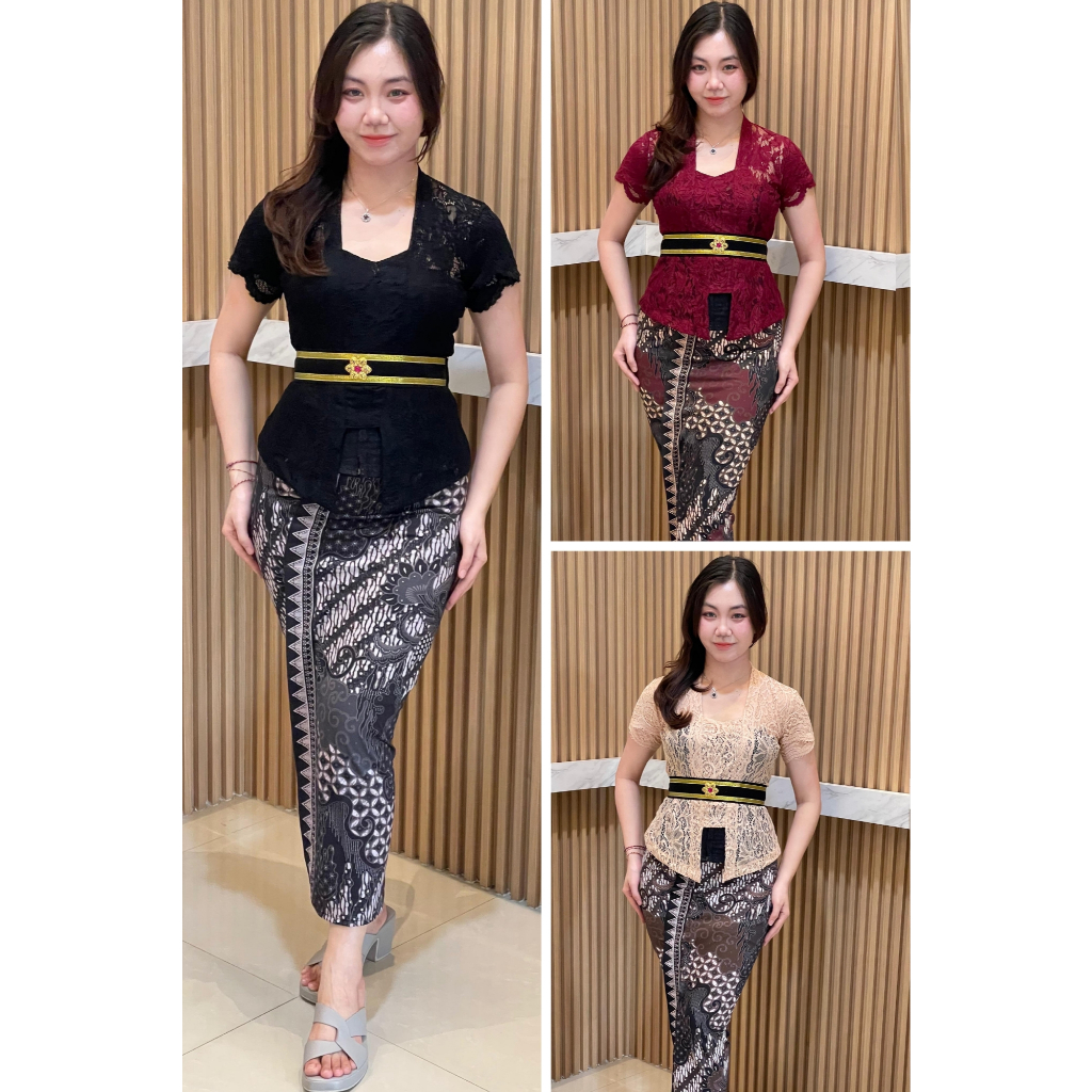 BESTPROMO ONE SET (SETELAN) SHOPIA BROKAT LENGAN PENDEK LILIT MEWAH ELEGANT/ATASAN WANITA /BAJU
