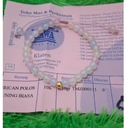 Gelang Batu Dop Dior 1pc 0,1gram Semar Jawa