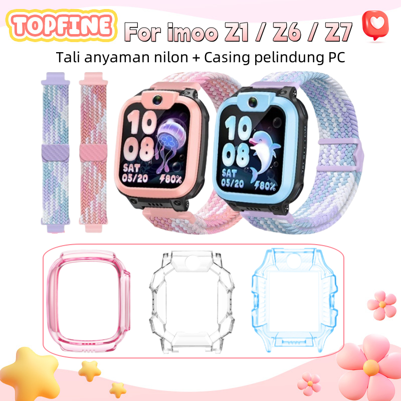 Nylon Tali + Case for imoo Z1 /  imoo Z6 /  Z7 Elastic Nylon Woven Strap  for imoo watch  Magnetic L