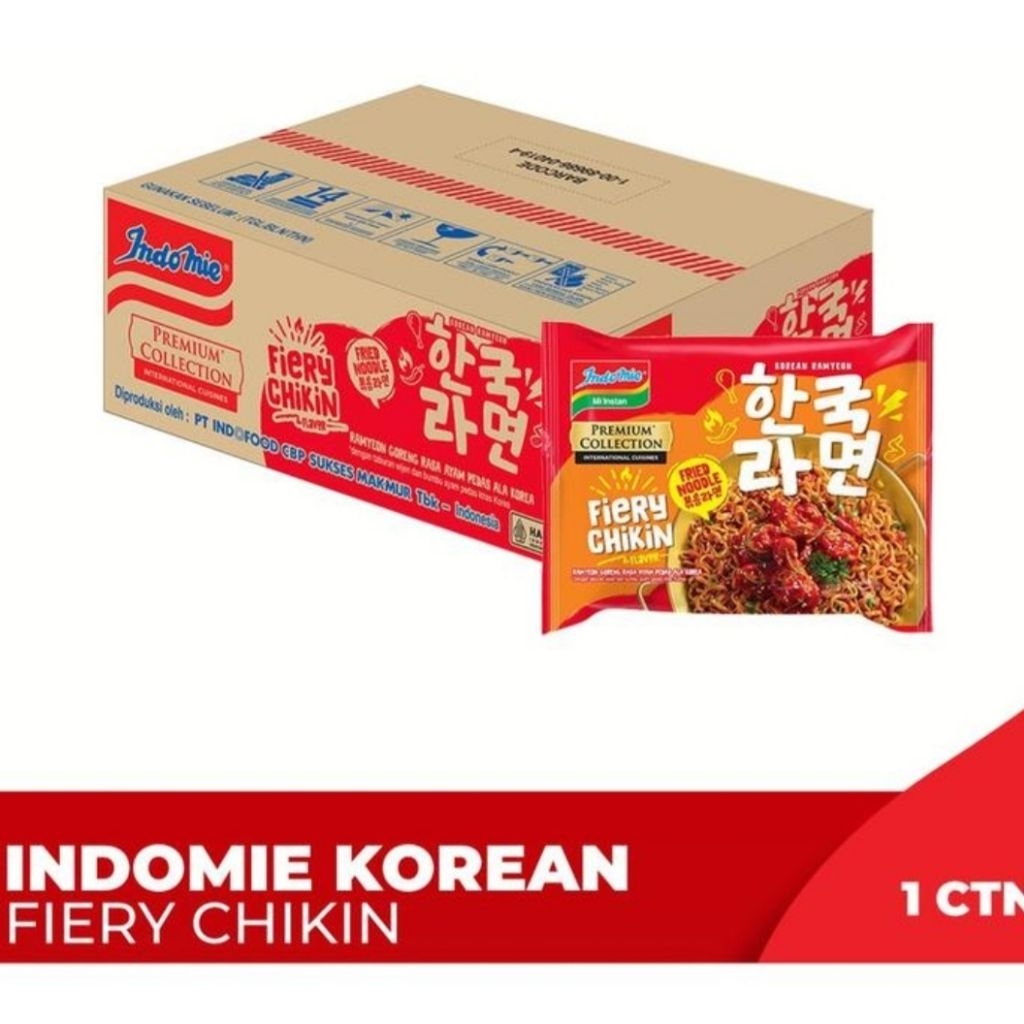 

Indomie Mie Goreng Premium Korean Fiery Chickin 94 Gr [ 1 Dus - 20 Pcs ]