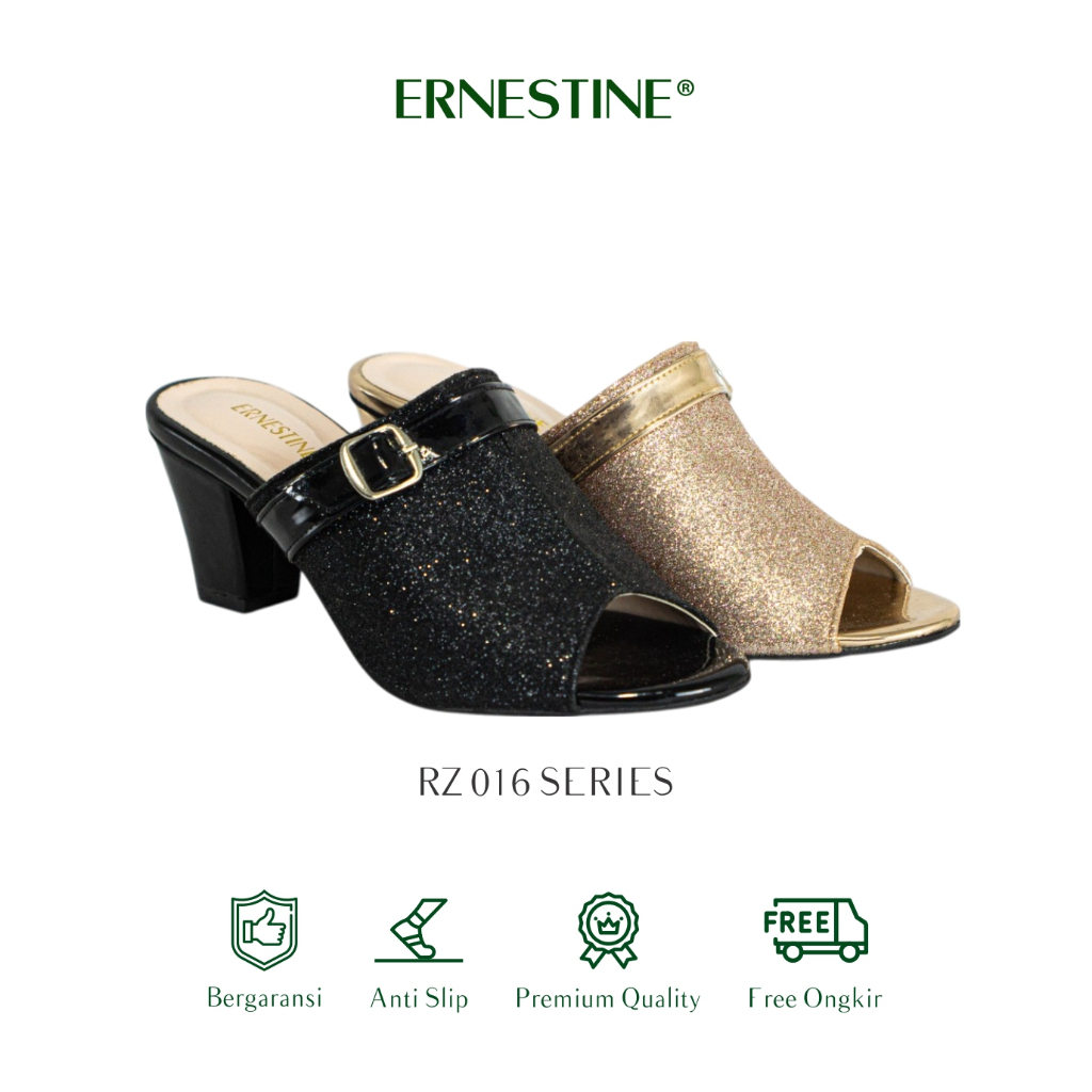 [BUY 1 GET 1 FREE] Sandal Heels/Pesta Slip On Wanita Hak 7cm Type RZ 016 Ernestine Collection