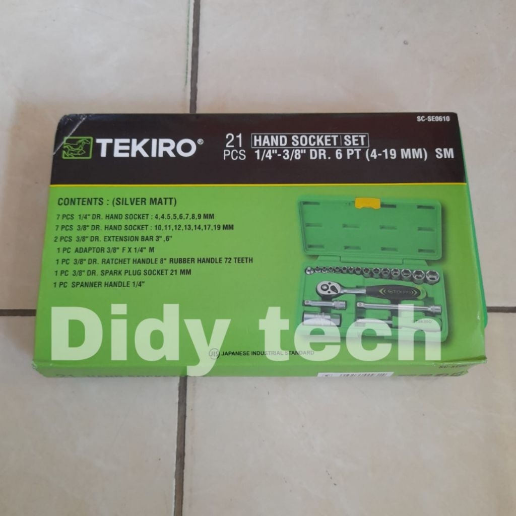 KUNCI SOK SET TEKIRO 1/4"-3/8" 6PT 4-19mm