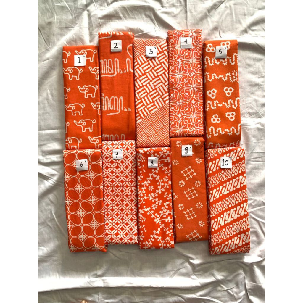 KAIN BATIK CAP / SARUNG BATIK CAP - UKURAN 2 METER EDISI WARNA ORANGE { BATIK TASIK - BATIK GARUTAN 