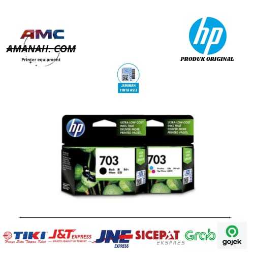 Tinta cartridge hp 703 black dan color original
