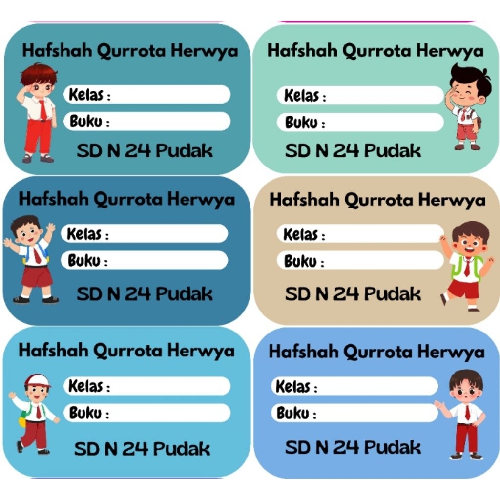 

stiker nama buku sekolah