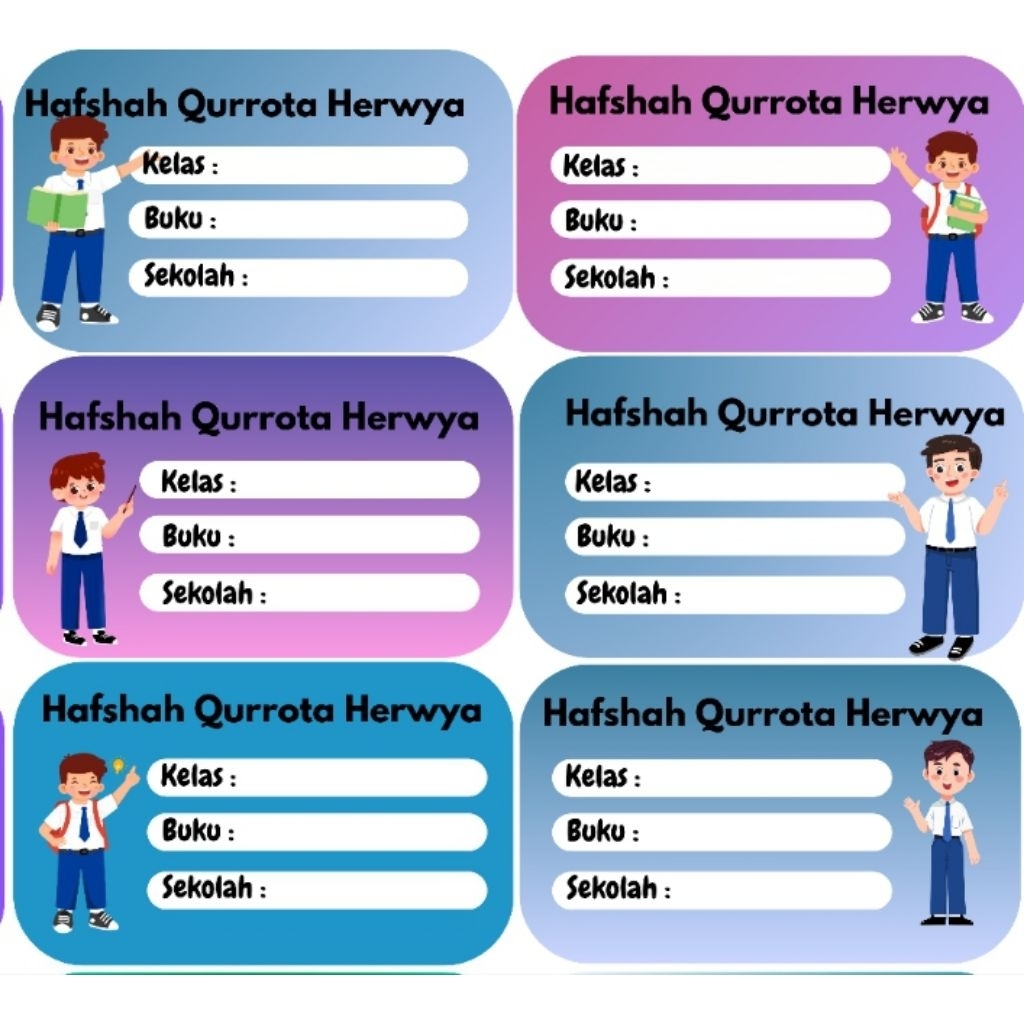 

stiker nama buku sekolah