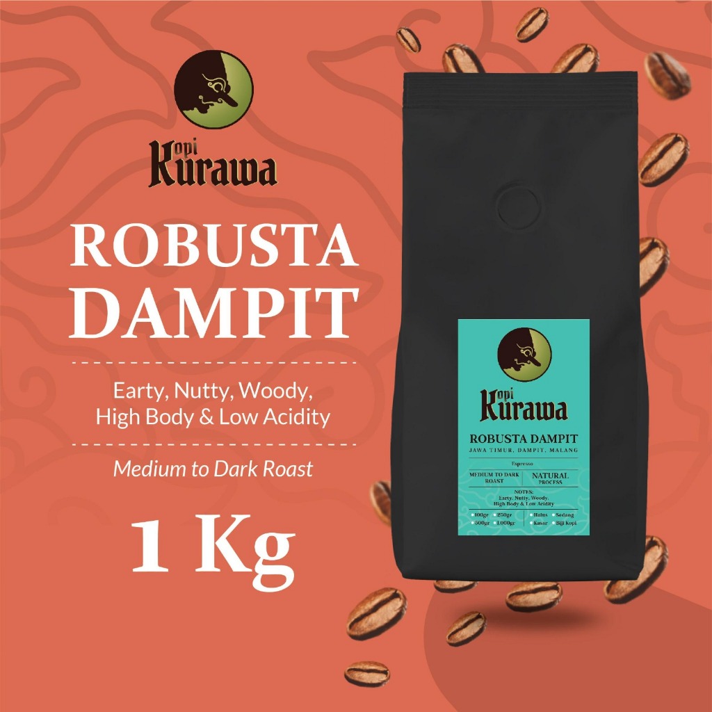 

Kopi Robusta Dampit Jawa Timur Coffee Beans Espresso Biji Bubuk 1 Kg