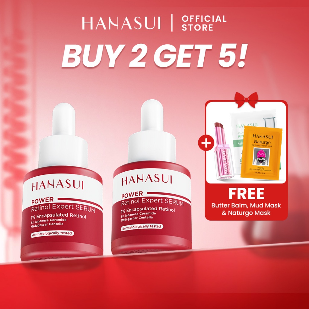 [BUY 2 GET 5] Hanasui Combo Serum FREE Tinted Balm Mud Naturgo Mask - Power Serum Bright Expert Vita