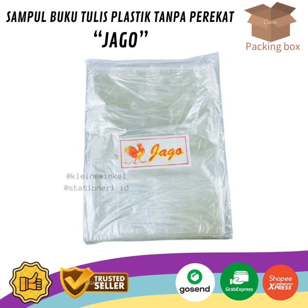 

[ 1 PACK ] Sampul Plastik Buku Tulis Tanpa Perekat Merk JAGO isi 50 Lembar