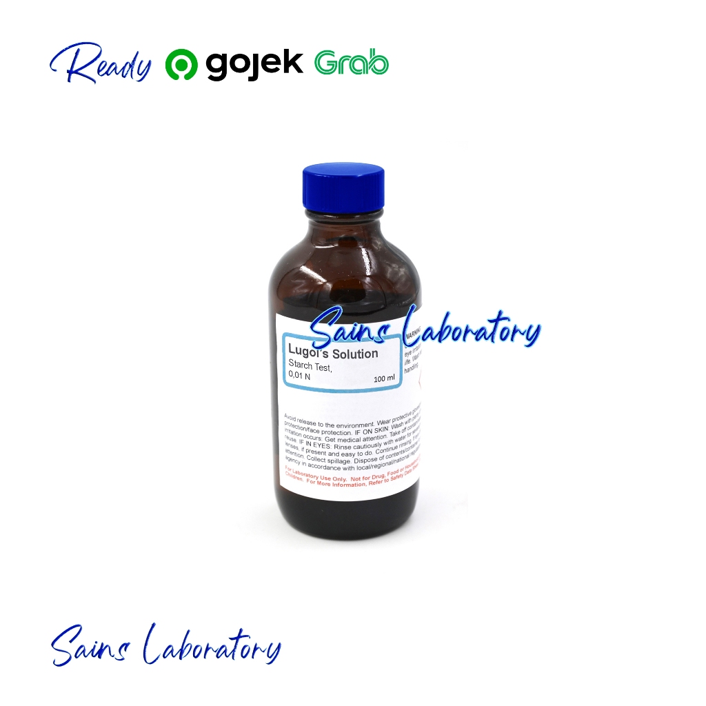 Lugol I2KI 0,01 N 100 ml Analisys Larutan Lugol’s Solution Uji Makanan Analisis Reagent Bahan Merck 