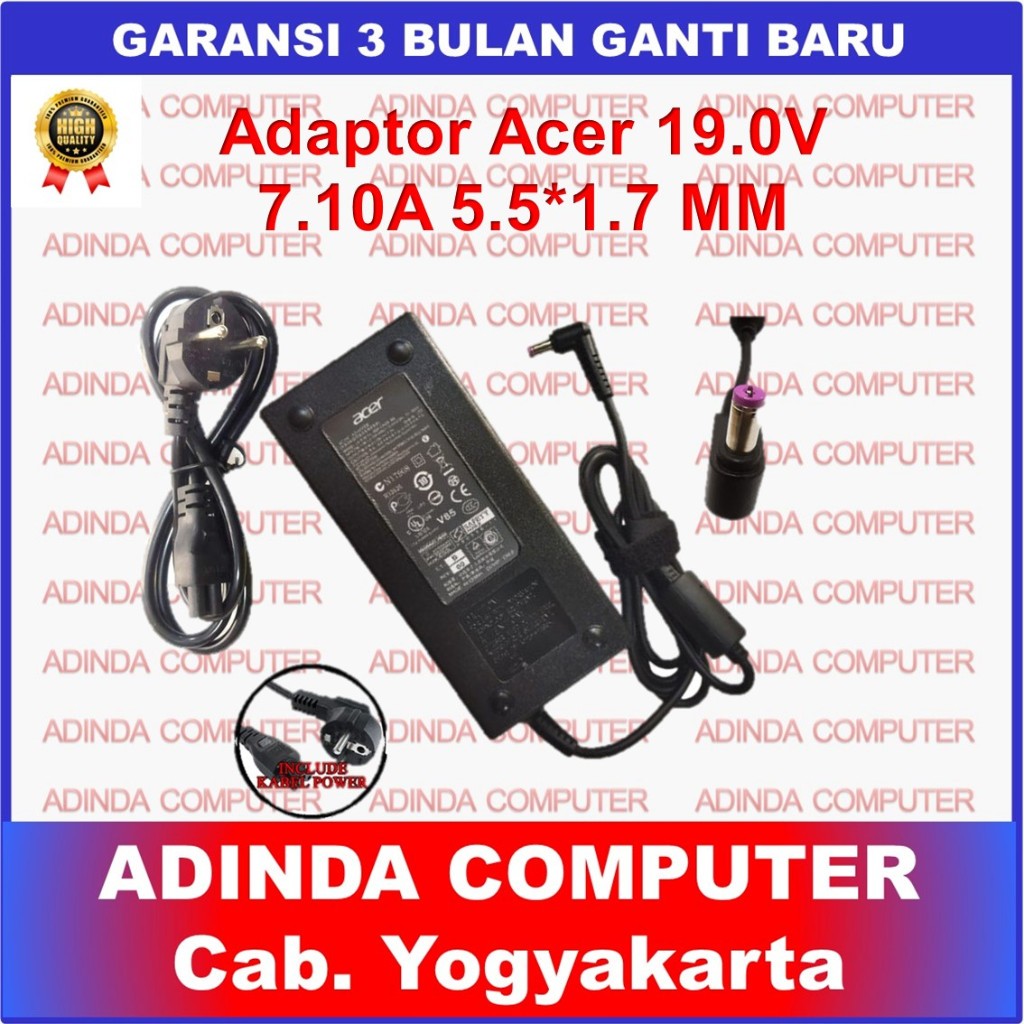 Adaptor Charger Acer Veriton N4640G N4660G N6640G Z4640G Z4820G Z6820G 7.1A 5.5x1.7mm 135W Original