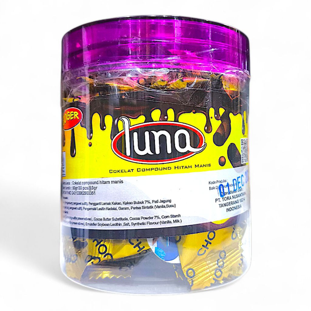 

LUNA Cokelat Compound Hitam Manis [1 TOPLES Isi 30pcs] – Cokelat Compound Untuk Camilan, Kue, Topping & Baking Rasa Manis Harga Bersahabat - Beli Banyak = Makin Murah!!!