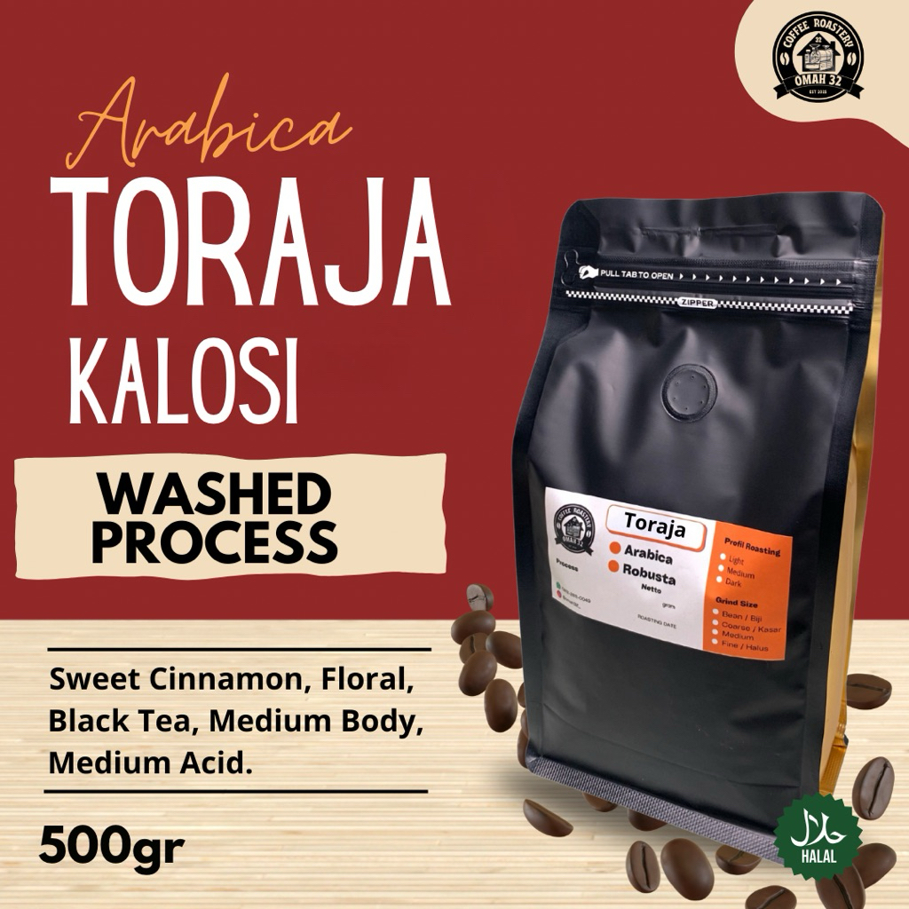 

Kopi Arabica Toraja Original Kalosi 500gr | Arabica Coffee Toraja Kalosi Original 500gr