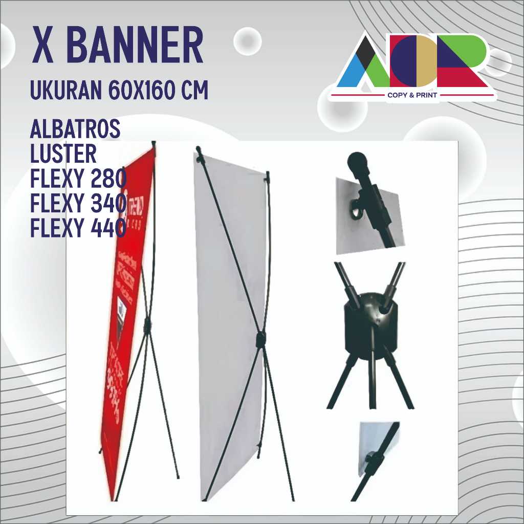Cetak X Banner 60X160 / Print X Banner ALBATROS LUSTER FLEXY