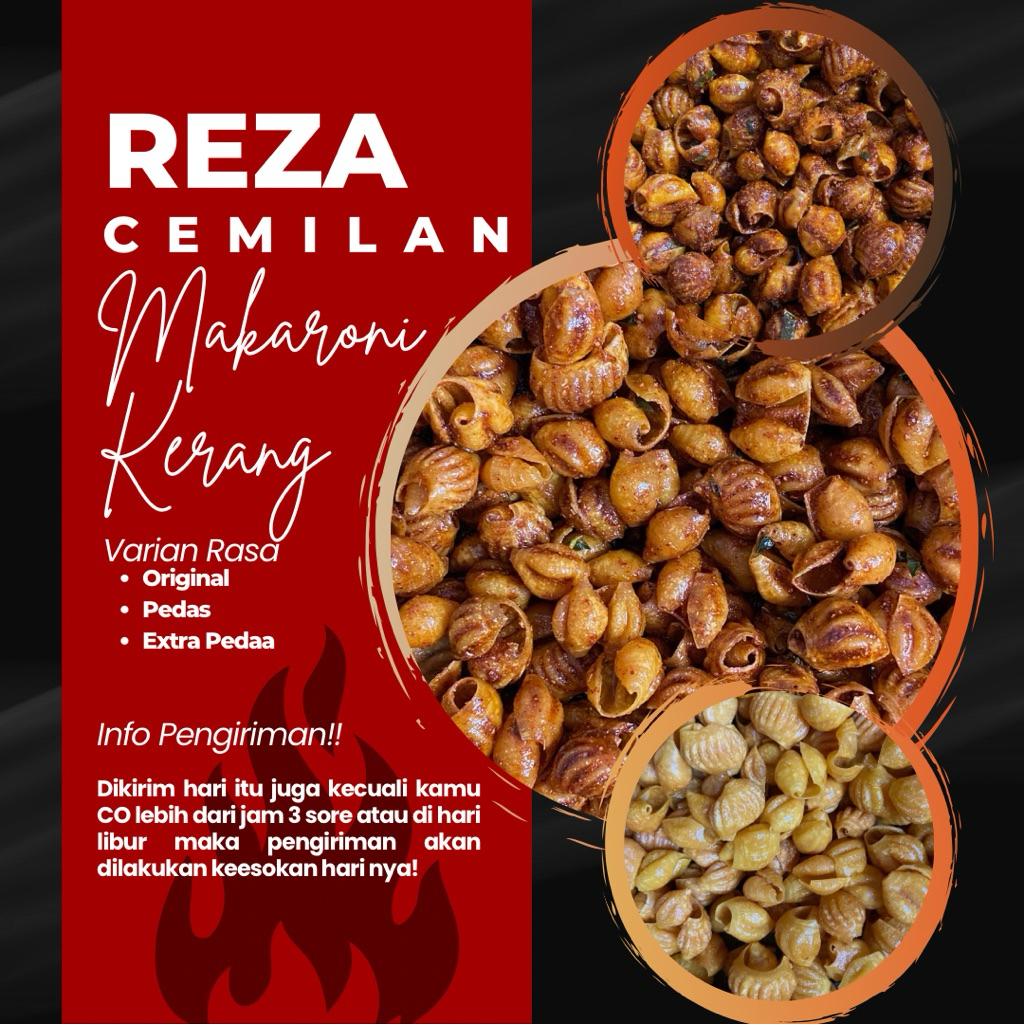 

Makaroni Kerang 250 gram Gurih Pedas Daun jeruk - Cemilan Tidak Keras